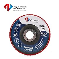 Vista 4 de Disco abrasivo de lijado de aleta de diamante de grano 200 de 5 pulgadas/4.921 in para amoladora angular, almohadillas de diamante con eje de 7/8
