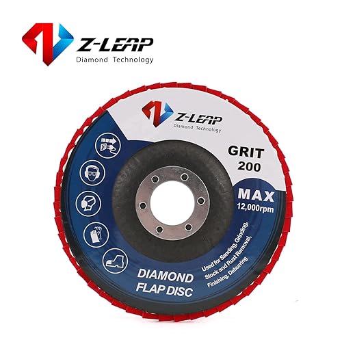 Miniatura 4 de Disco abrasivo de lijado de aleta de diamante de grano 200 de 5 pulgadas4.921 in para amoladora angular, almohadillas de diamante con eje de 78