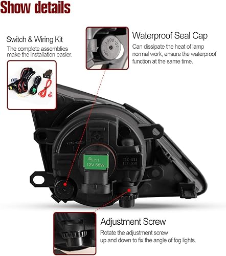 Miniatura 5 de Luces antiniebla para Toyota Corolla 2009-2010, montaje de luz antiniebla, 2 unidades, repuesto OEM, luces antiniebla AUTOWIKI