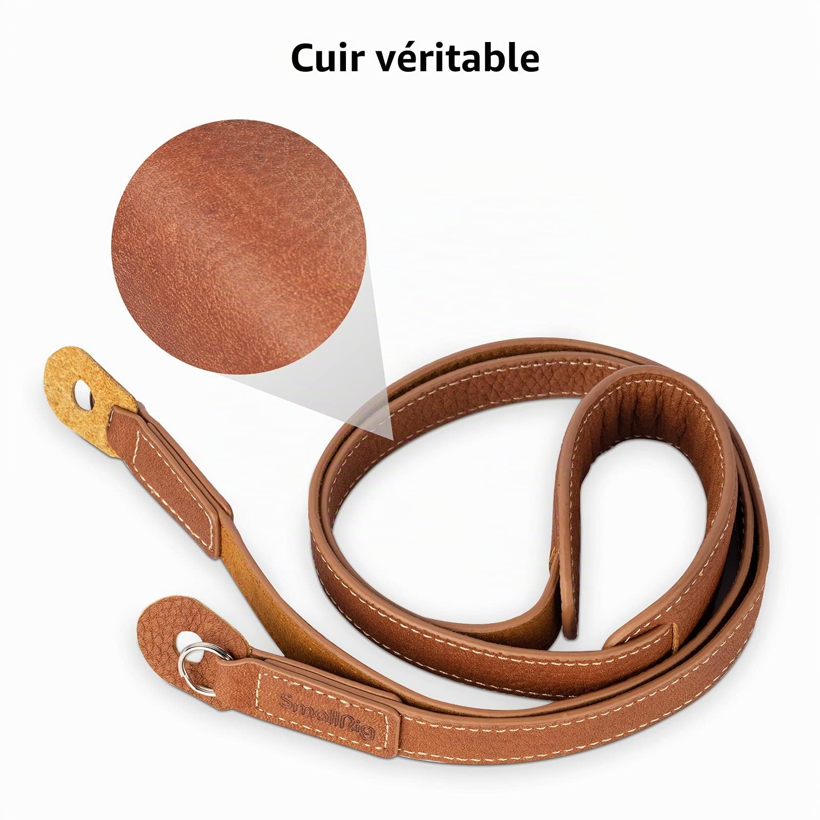 SMALLRIG Sangle pour Camera en Cuir, Bandoulière Vintage en Cuir Vvéritable Marron pour Canon, pour Nikon, pour Pentax, pour Sony, pour Fujifilm et pour Camera Numériques - 3485