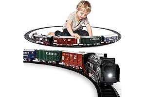 deAO Christmas Train Set Toys for Kids - Train in a Tin