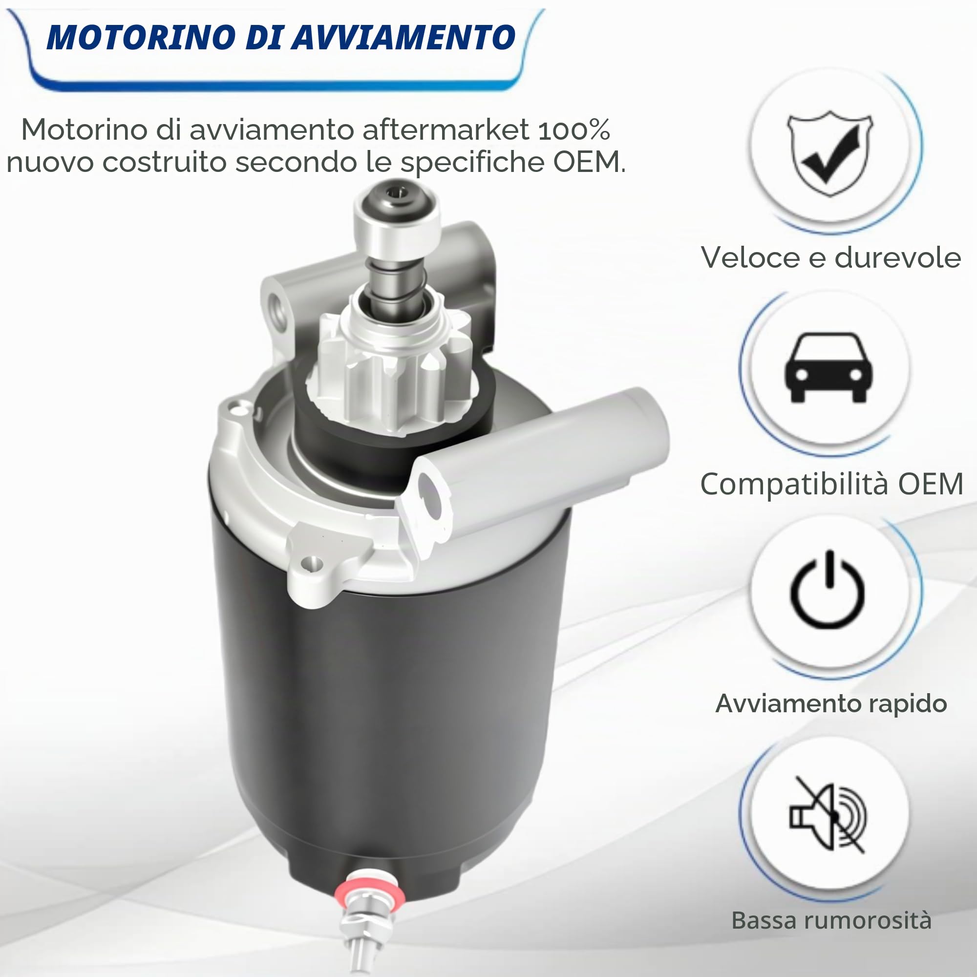 Motorino di avviamento compatibile con John Deere Scotts Kohler 15-23 HP Sabre AM130407, AM132818, 25-098-04, 25-098-05, 25-098-06,25-098