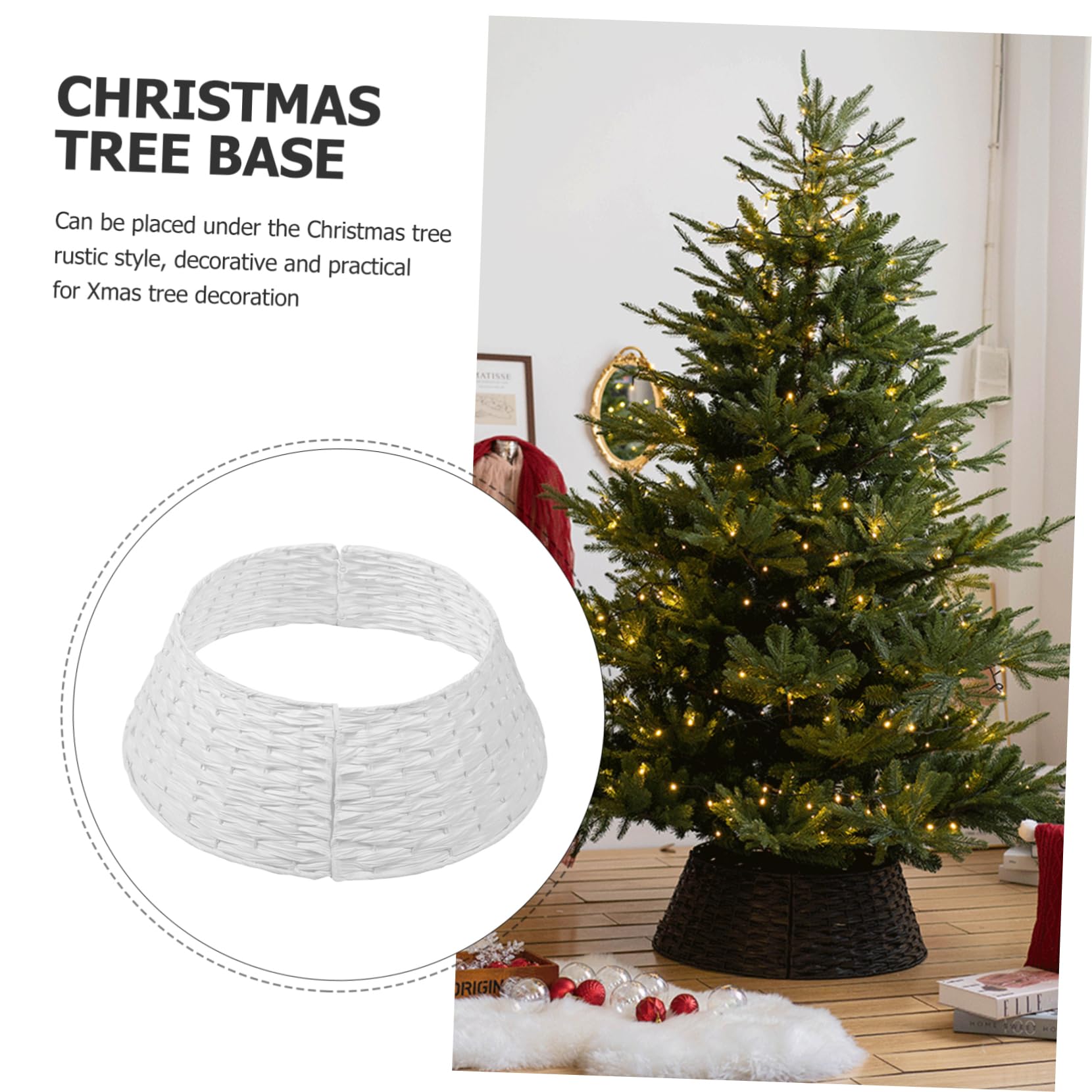 Collare Per Albero Di Natale Intrecciato Gonna Per Albero Di Natale Riutilizzabile e Utile Trama Intrecciata Mano Design Delicato e Semplice Stile Rustico Comodo e Pratico Da