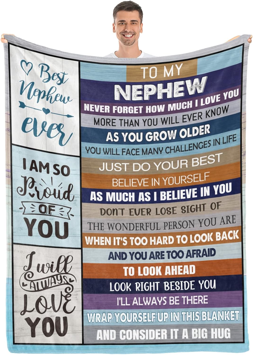 Nephew Gifts from Uncle Auntie,Nephew Blanket 60"x50",Nephew Graduation Gifts Ideas,Birthday Gifts for Nephew,Gift for Nephew on Fathers Day,Christmas,Super Soft Fleece Blankets for Couch