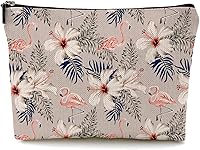 Vista 23 de Pequeña bolsa de maquillaje para bolso Linda bolsa de lona impermeable de cosméticos para mujeres, con cremallera, bolsa de viaje para artículos