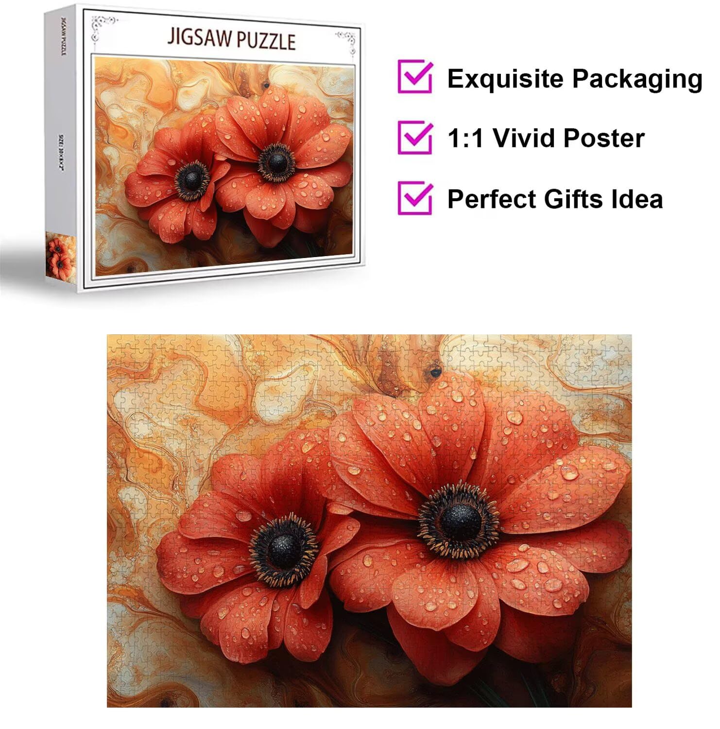 Puzzle 6000 elementów kwiat wyzwanie klasyczne puzzle, n-318