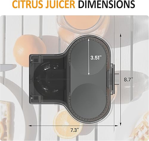 Miniatura 6 de Sunvivi Exprimidor eléctrico de cítricos de doble cabeza, máquina exprimidora recargable con carga USB y cepillo de limpieza, exprimidor portátil de