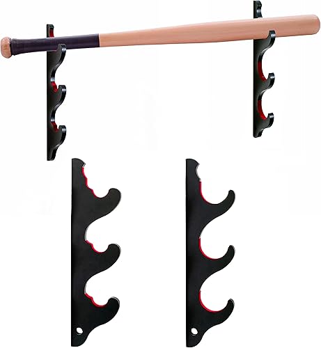 Miniatura 7 de Baseball Bat Display Rack Softball Bat Holder for Horizontal Display Wooden Bat Rack for Memorabilia and Collectible
