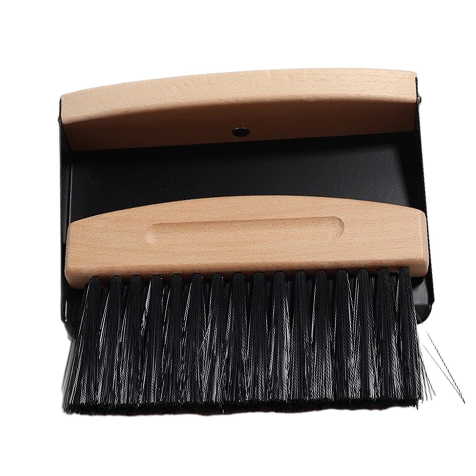 QLECXZI Handy Desktop Broom Dustpan Set Cleaning Tool For Keyboard Craft Class Messes And Household Needs Set Is Compact Enough To Be Stored Easily Yet , black PET bristles , 15.5x10.5x4cm