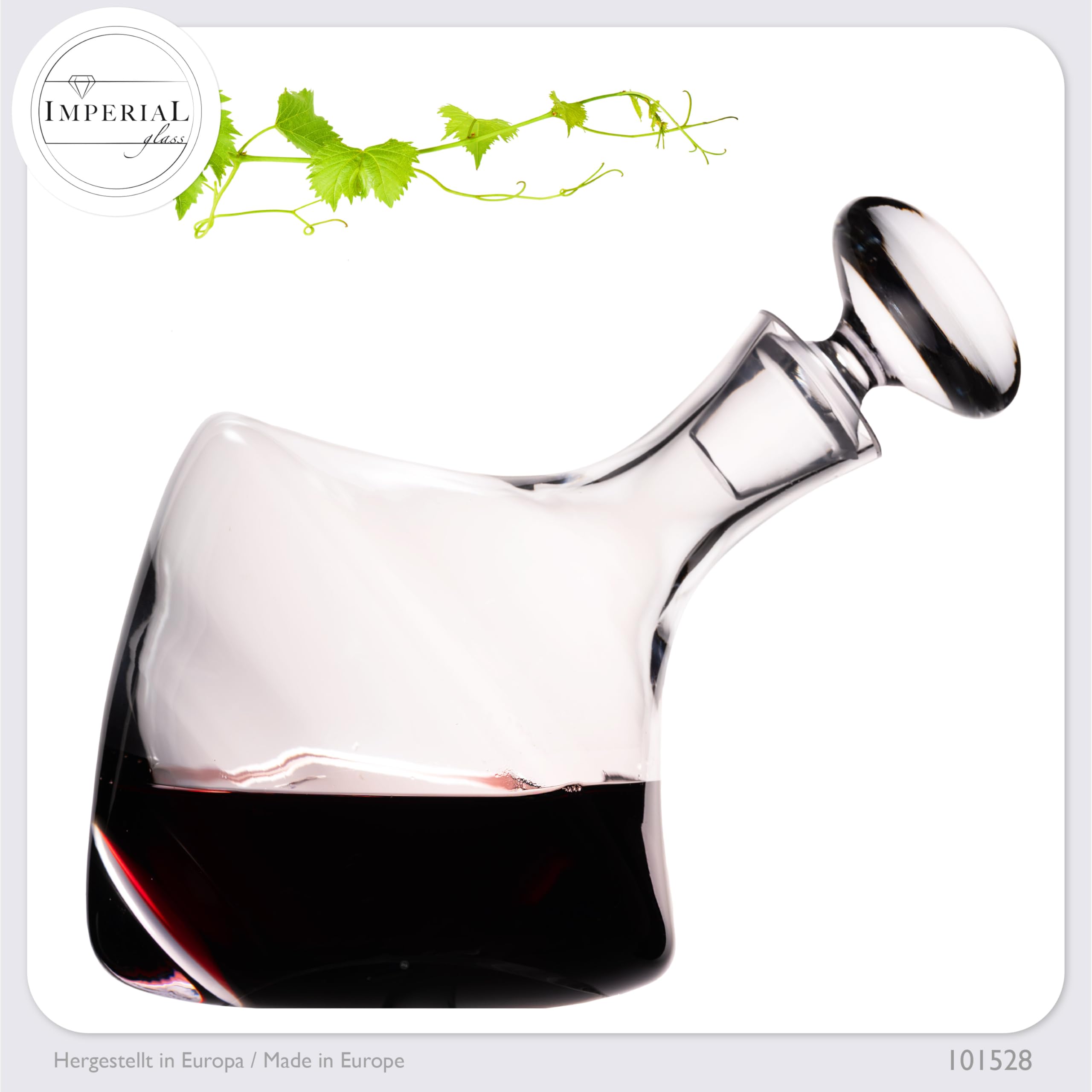 Weinkaraffe 1000ml Dekanter aus Crystalline Glas Serie "Rom" Weindekanter Handgefertigt Rotweinkaraffe