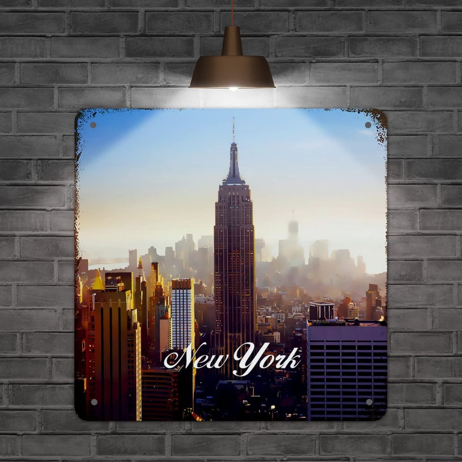 Plaque métal New York pour une déco loft vintage et design de salon