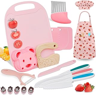 19PCS Kids Safe Real Cooking Knife Set