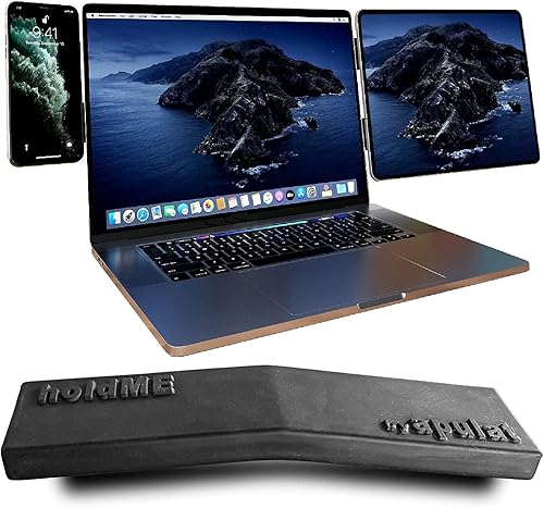 Soporte lateral magnético portátil, soporte fuerte para fijar tu iPhone, iPad o segunda pantalla a tu laptop o monitor de computadora de escritorio,