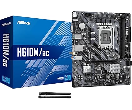ASRock H610M/AC Supports 13th Gen & 12th Gen and Next gen Intel Core Processors (LGA1700)