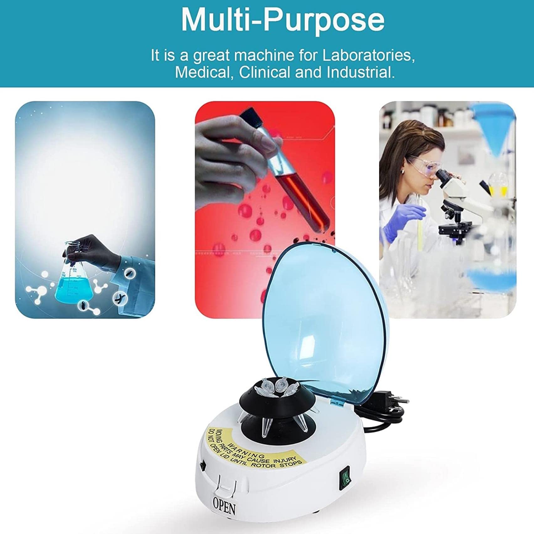 Máquina centrífuga eléctrica, centrífuga de Mesa de Laboratorio, Mini Laboratorio de centrífuga de Escritorio portátil, para Tubos de centrífuga de 2 ml/1,5 ml/0,5 ml/0,2 ml
