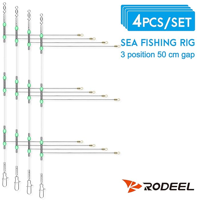 Buy Rodeel Sea Saltwater Beach Shore Boat Fishing Rig with Double