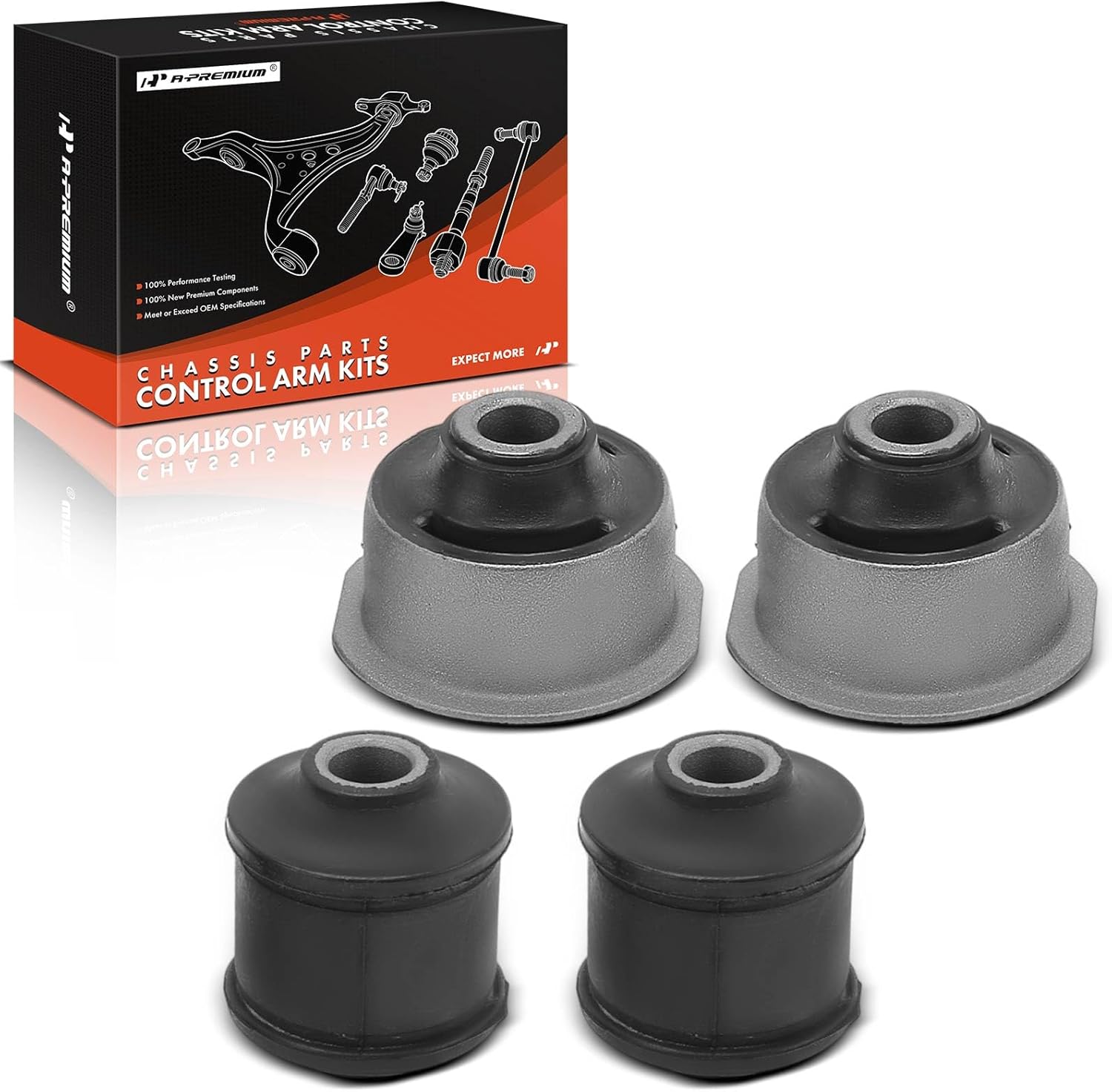 A-Premium Set of 4, Front Forward and Rearward Lower Control Arm Bushing Kit, Compatible with Chevrolet Impala & Buick LaCrosse, Regal, Allure & Pontiac Aztek & Saturn Relay & Oldsmobile Intrigue