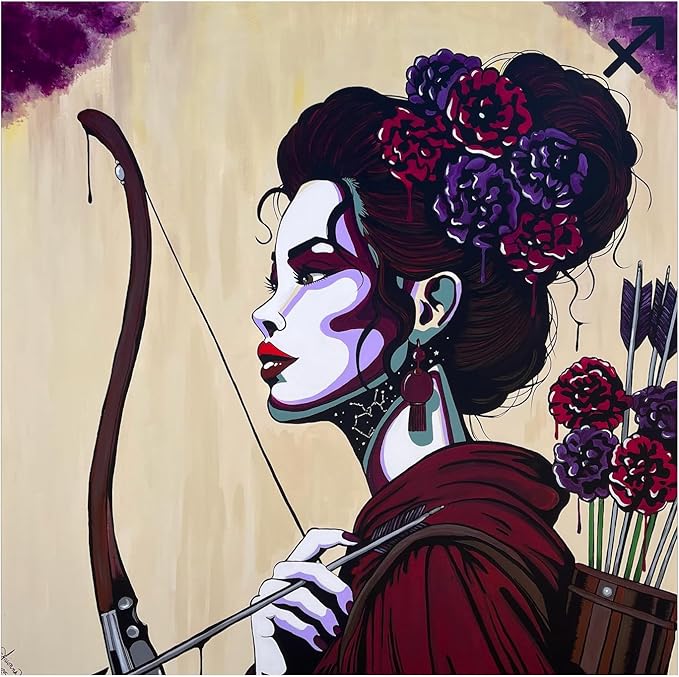 Artwork By Arionna Sagittarius Zodiac Art Print, Astrology Pop Art Wall Décor, Home Decor, Aesthetic Room Decor, Wall Posters, Horoscope Gifts For Women, 12x12 Inches, Unframed