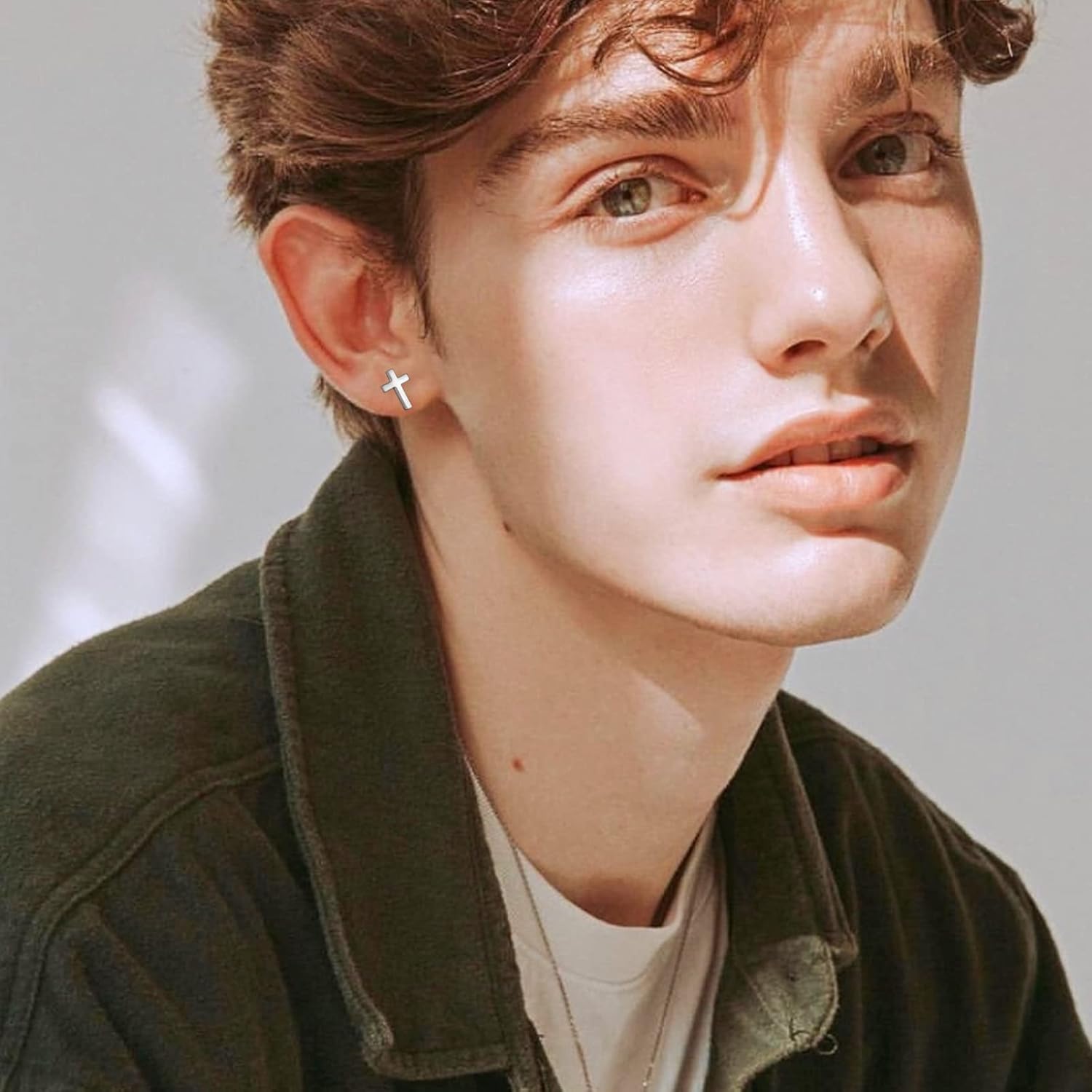 Cross Stud Earrings for Women Sterling Silver Cross Earrings Stud for Women Men Lady