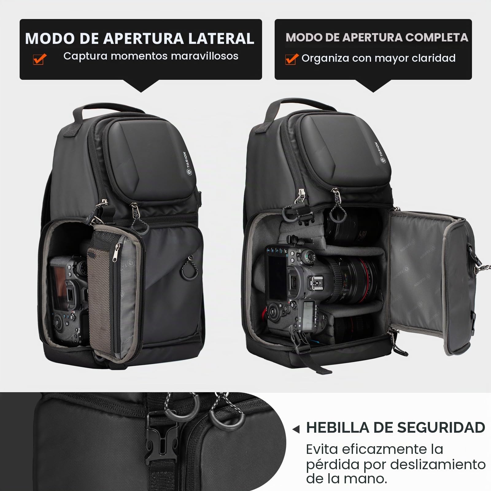 TARION Camera Sling Shoulder Bag - Photography Bag Backpack with Side Access Waterproof Raincover for DSLR SLR Mirrorless Cameras TR-S