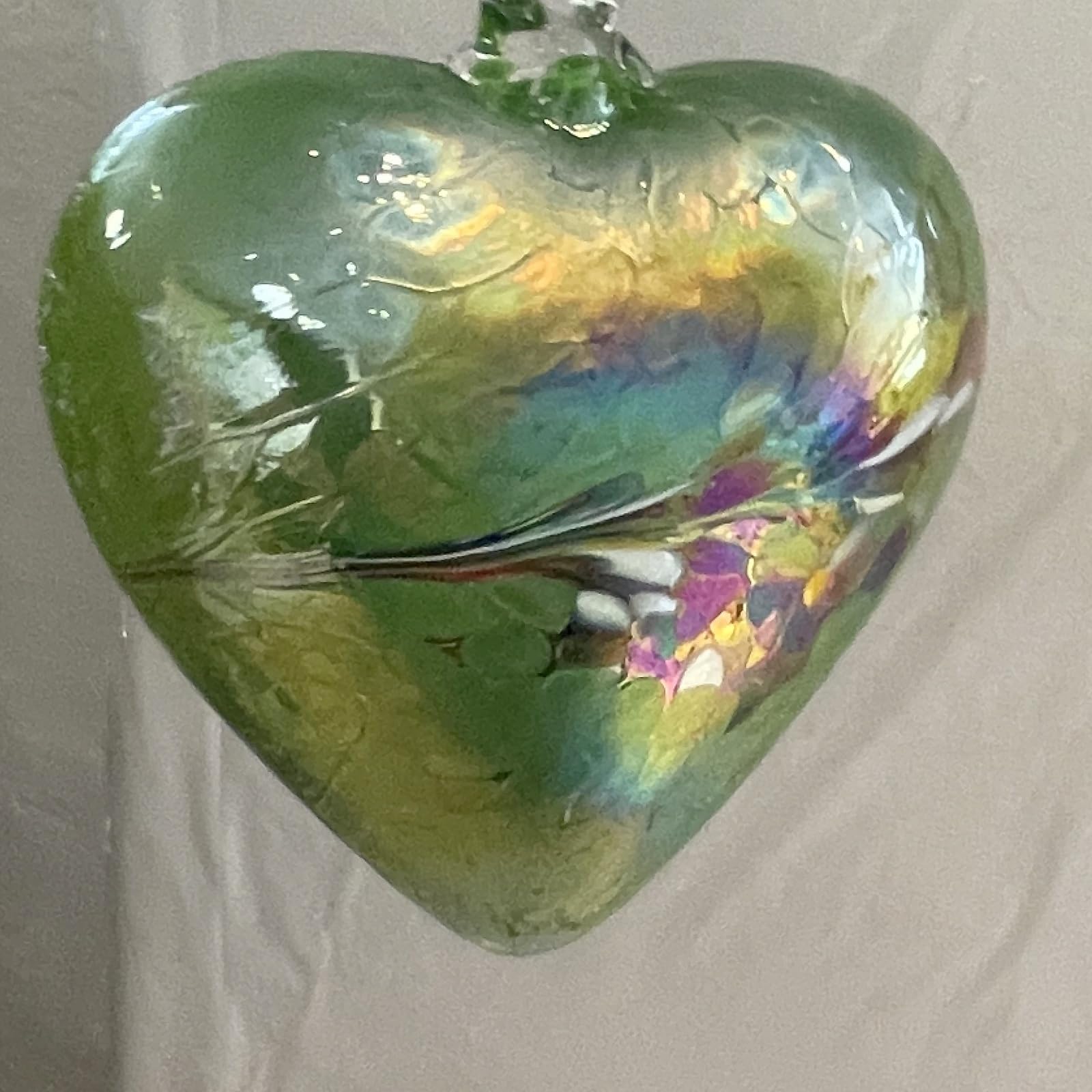 Corazón grande para colgar de vidrio artesanal como regalo de aniversario