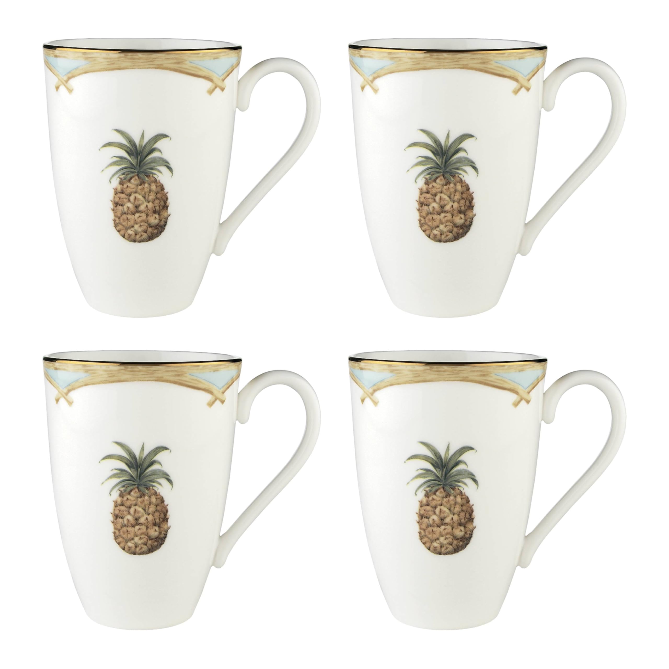 Lenox 897299 British Colonial Bamboo Mugs, Set of 4