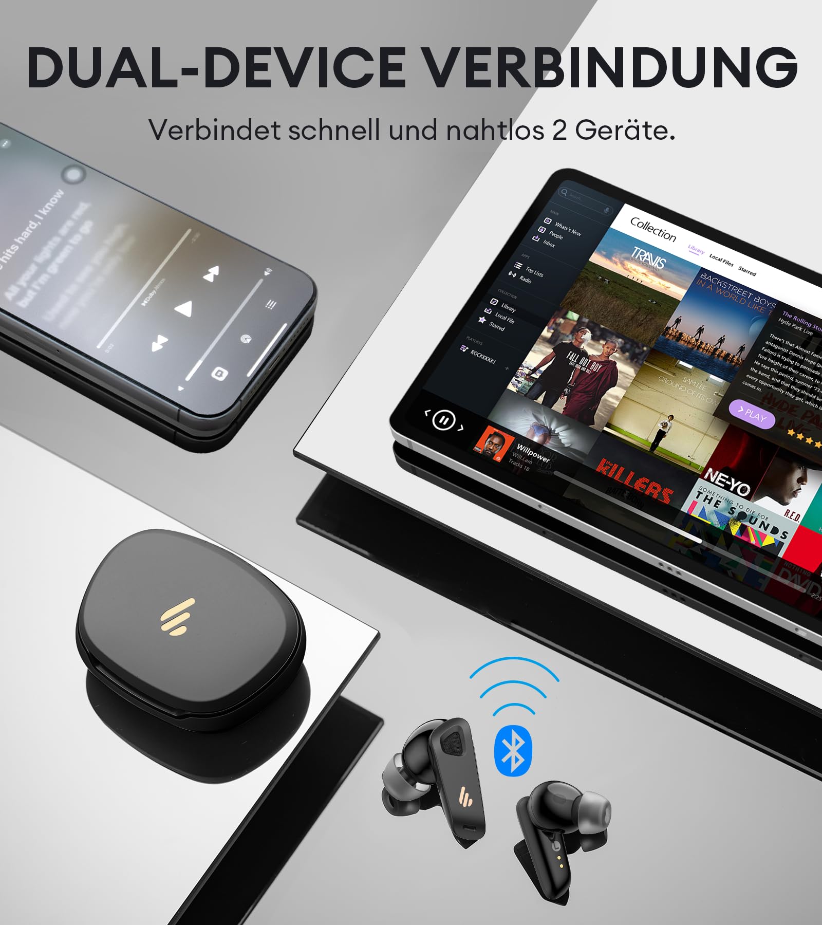 Edifier NeoBuds Pro 2 Multi-Channel Aktive Geräuschunterdrückungs Ohrhörer mit Spatial Audio, Hi-Res Sound, LDAC & LHDC, AAC, 8 Mikrofone für klare Anrufe, Bluetooth 5.3, Schnellladung, App, Schwarz