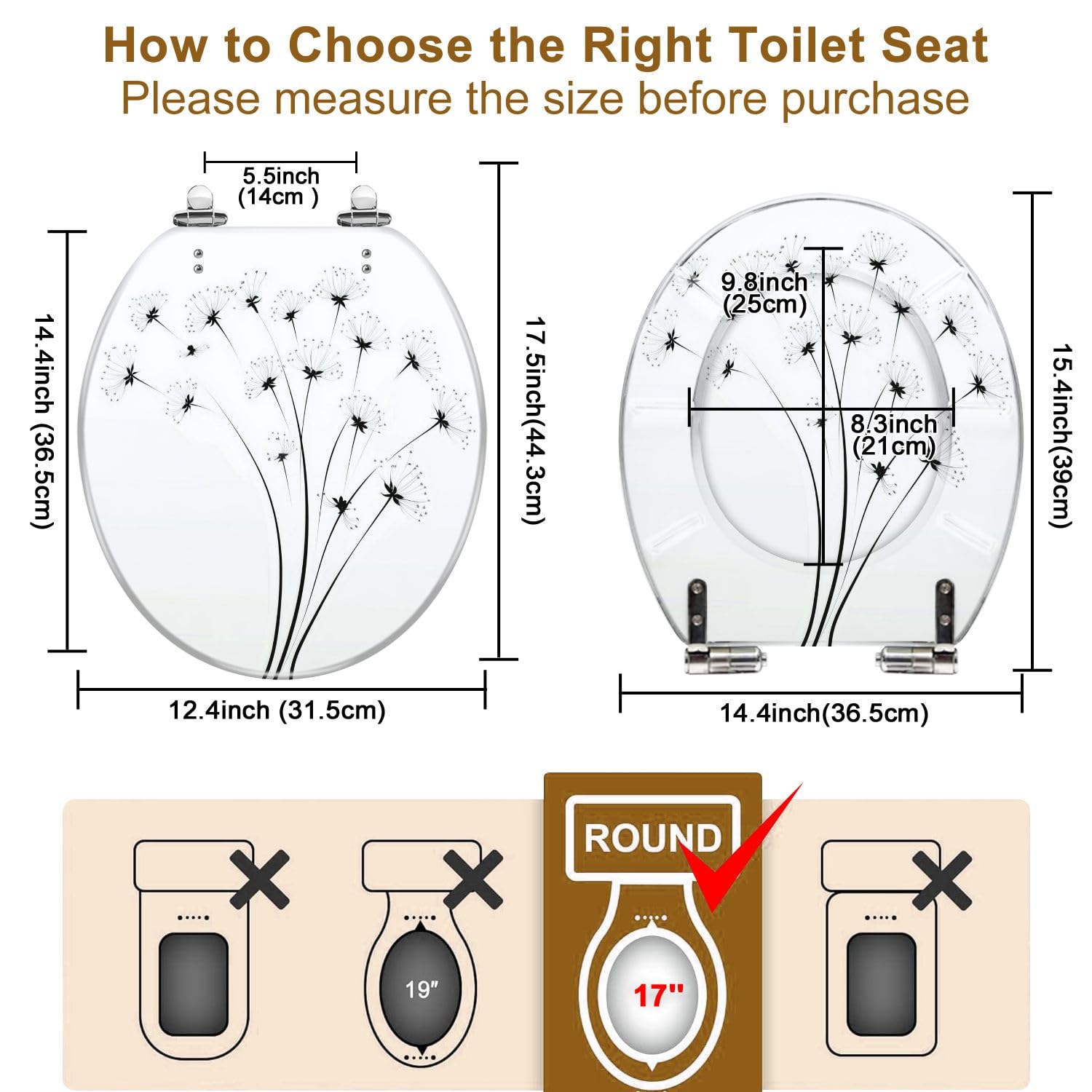 Asiento de inodoro de resina, para uso en el baño.