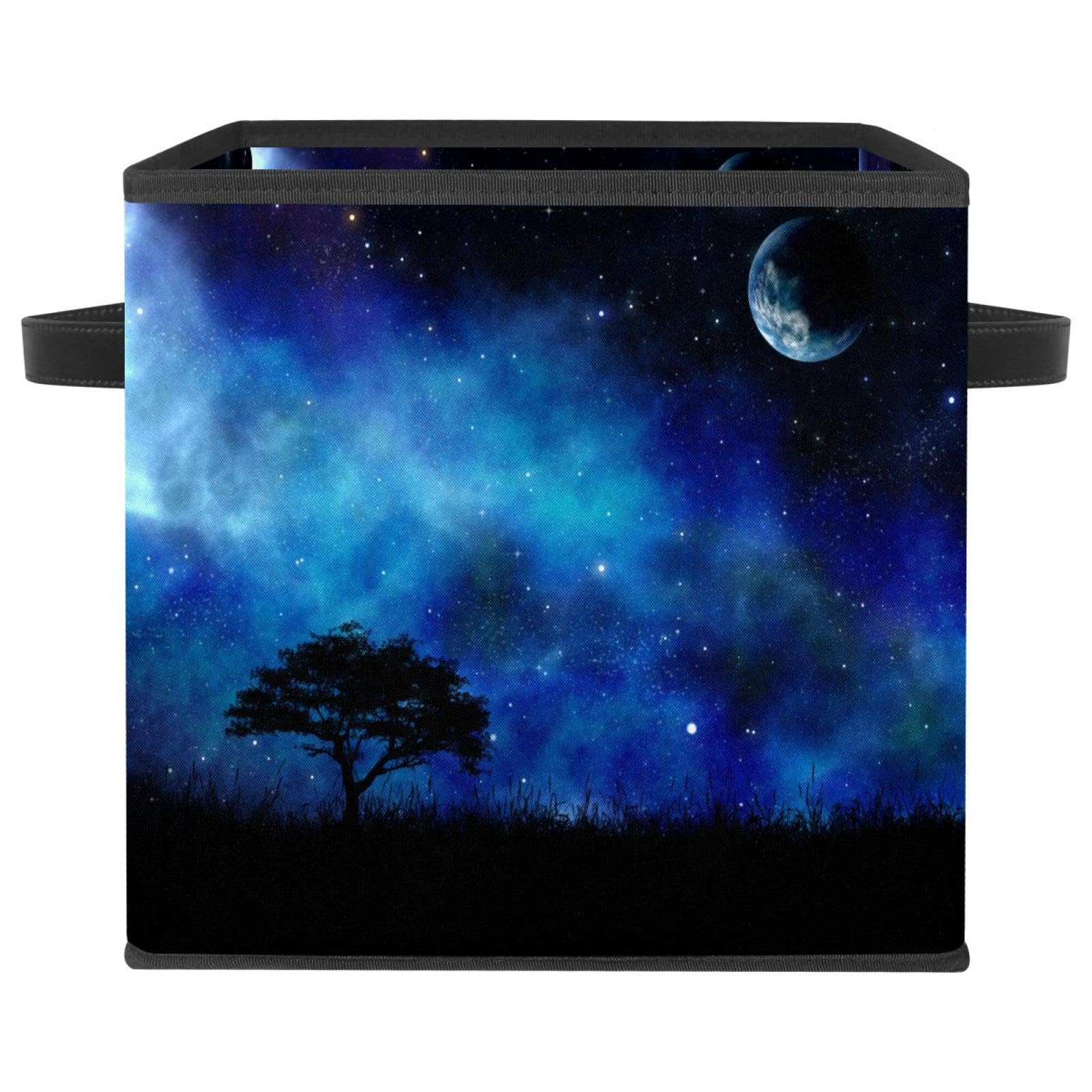 Boîte de rangement pliable en tissu cube avec poignées pour vêtements