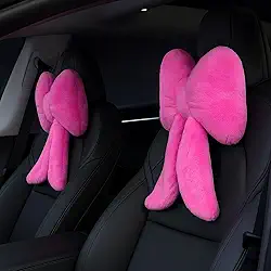 Macarrie 2 peças de travesseiro de pescoço de pelúcia borboleta borboleta encosto de cabeça de carro confortável suporte de pescoço bonito acessórios de descanso de cabeça para dirigir, viagem