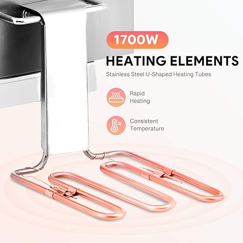 Miniatura 6 de Freidora comercial 20L21Qt Freidora de encimera de doble tanque de 0.039 in de grosor de acero inoxidable 3400 W Freidoras de inmersión eléctrica