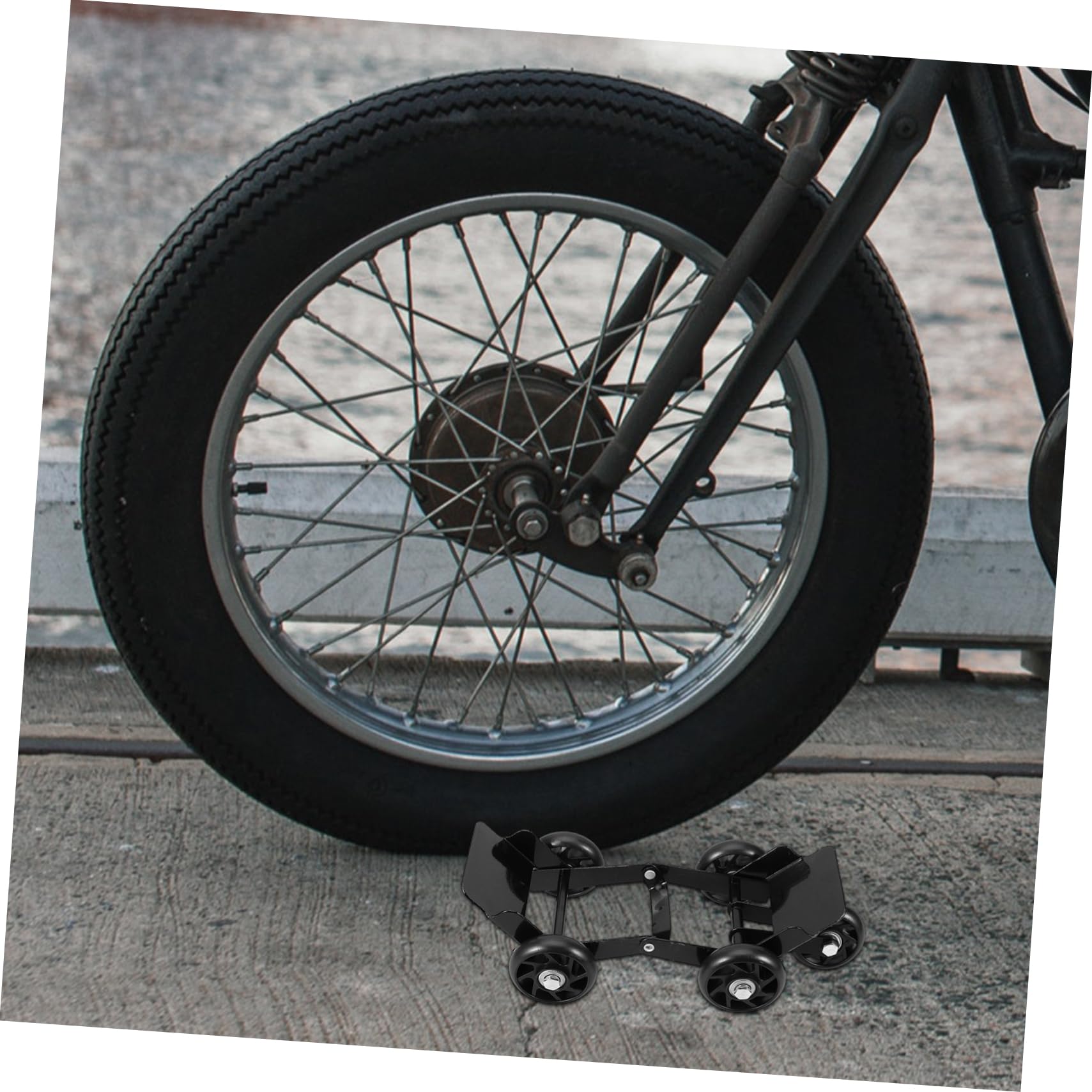 Reifenroller für Motorrad und Dreirad, Metall Kunststoff, Schwarz
