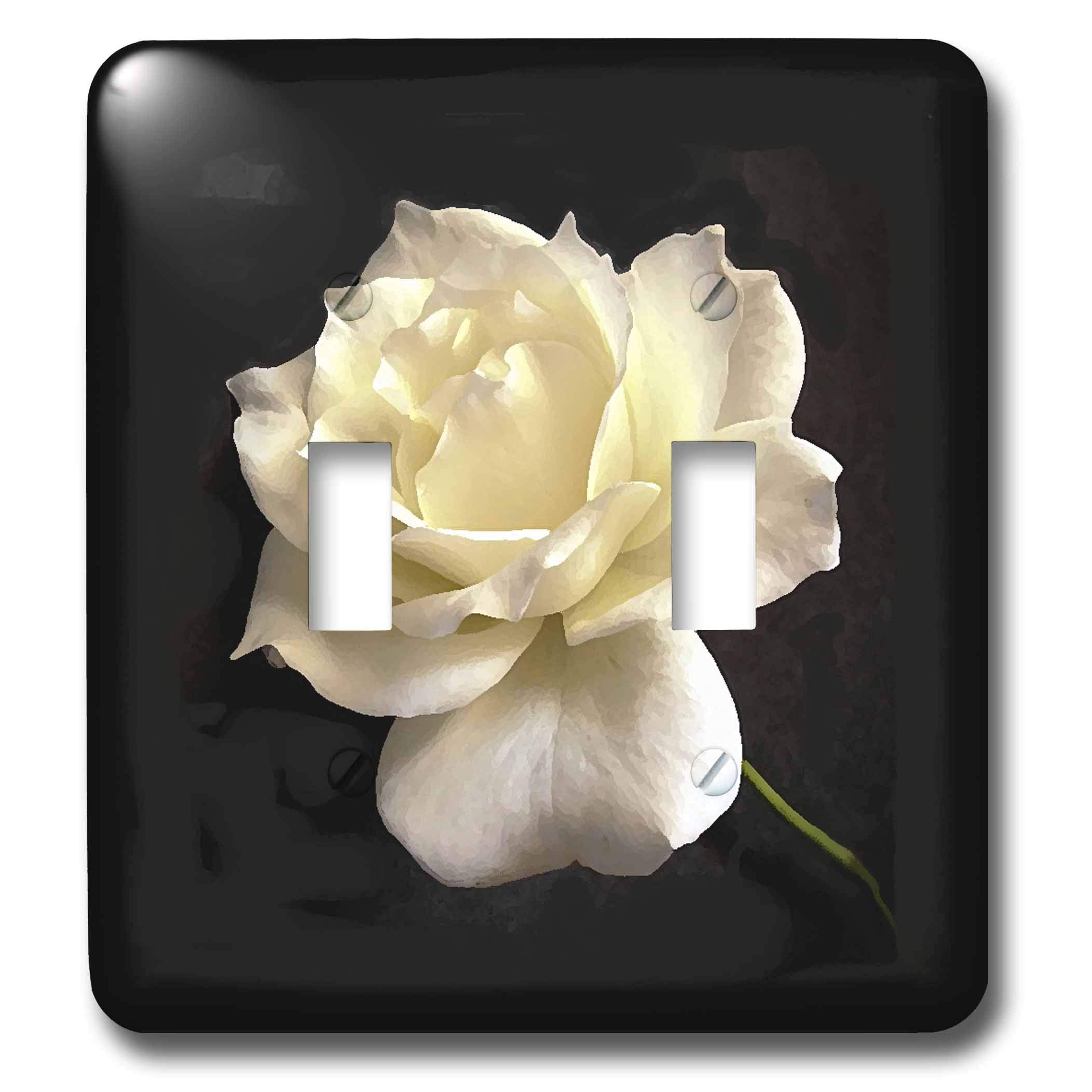 Interrupteur à bascule double rose et blanc 3dRose Lsp_4203_2 pour décoration murale