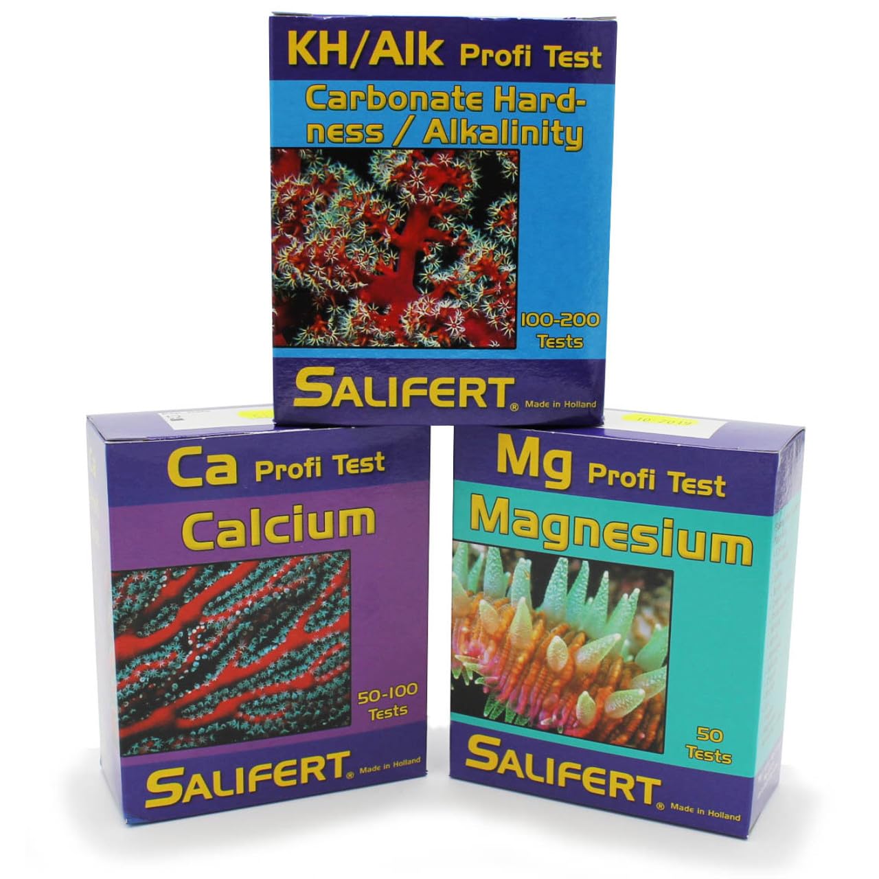 Salifert Kit Test pour Triade Calcium, Magnesium, KH pour Aquarium Marin. 50 Mesures