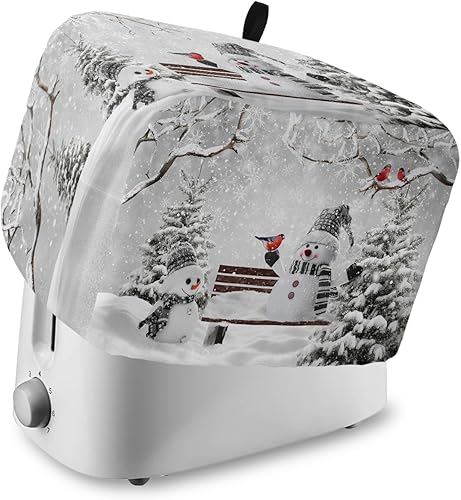 Fundas para tostadoras navideñas de 4 rebanadas de invierno, muñeco de nieve cardenal, cubierta para hacer pan, bosque nevado, copo de nieve,
