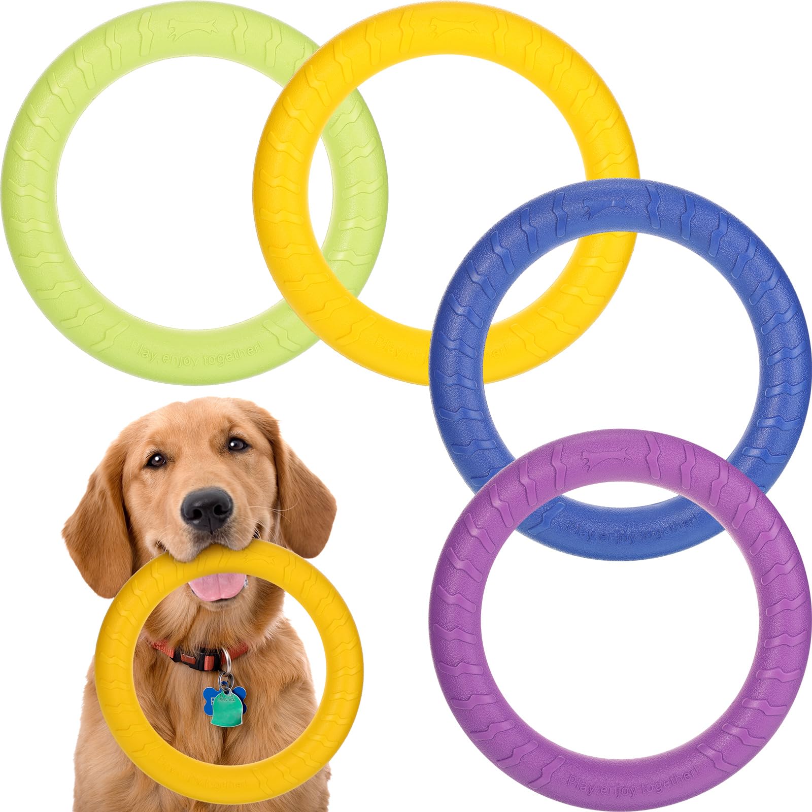 いぬごろう　リング4点 Pet Supplies : Liliful 4 Pcs Dog Rings Toy, Dog Training Ring