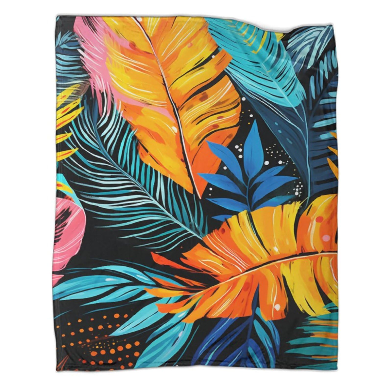 Couverture à plumes multicolores de luxe, jeté de lit doux et chaud 200x230 cm