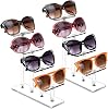 MOOCA 2 Pcs Set 4 Tier Premium Acrylic Eyeglasses Frame Stand, Sunglasses Rack, Sunglasses Stand Acrylic Eyeglasses Display, Eyewear Rack Holder, Glass Display, 9 in H