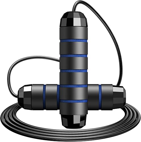 Miniatura 13 de Jump Rope,Tangle-Free Rapid Speed Jump Rope with Ball Bearings for Men,Women and Kids,Adjustable Steel Skipping Rope with Ergonomic Foam Handles,A
