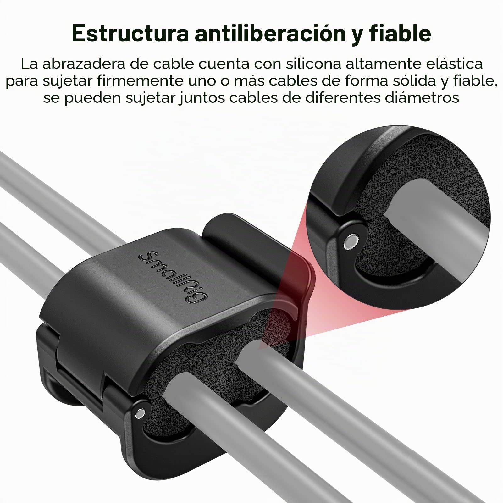 SMALLRIG Camera Cable Cave para Cable HDMI / SDI / Micrófono, Soporte de Bloqueo de Cable de Cámara DSLR 2-7 mm Cable (4 pcs) - 3685
