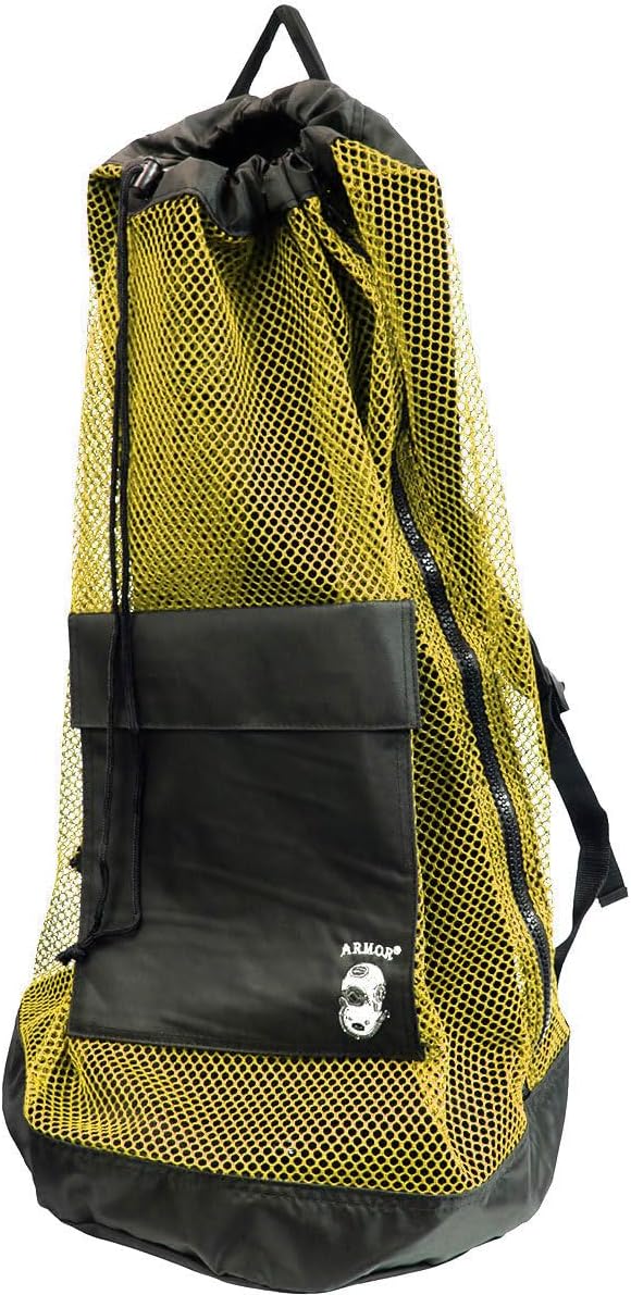 Armor Heavy Nylon Mesh Backpack Bag - Multiple Colors (Yellow)