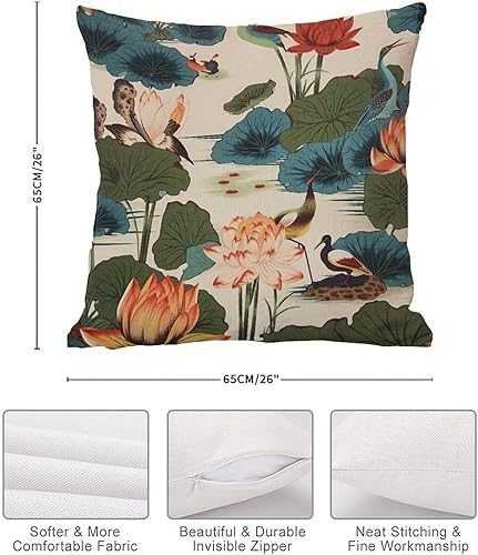 Miniatura 7 de Chinoiserie Nympheus Lily Lotus - Fundas de almohada de estilo asiático, color aguamarina y verde azulado, funda de cojín para decoración del hogar