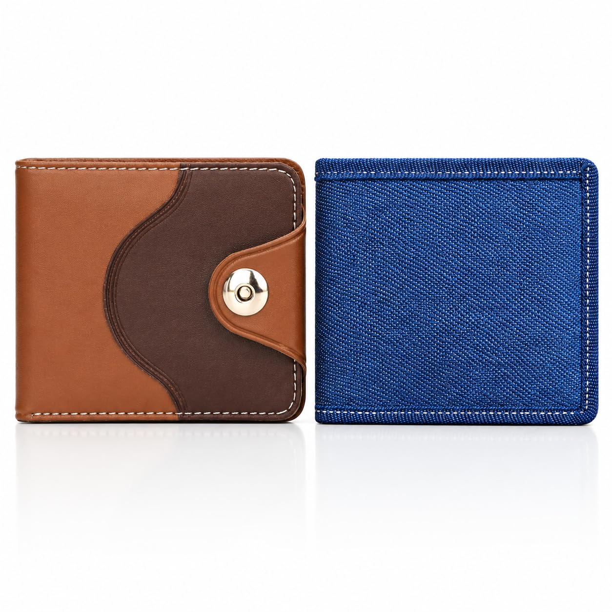 Tan Wallet Combo. Pack of 2 Wallets (Blue & Tan)-image-45