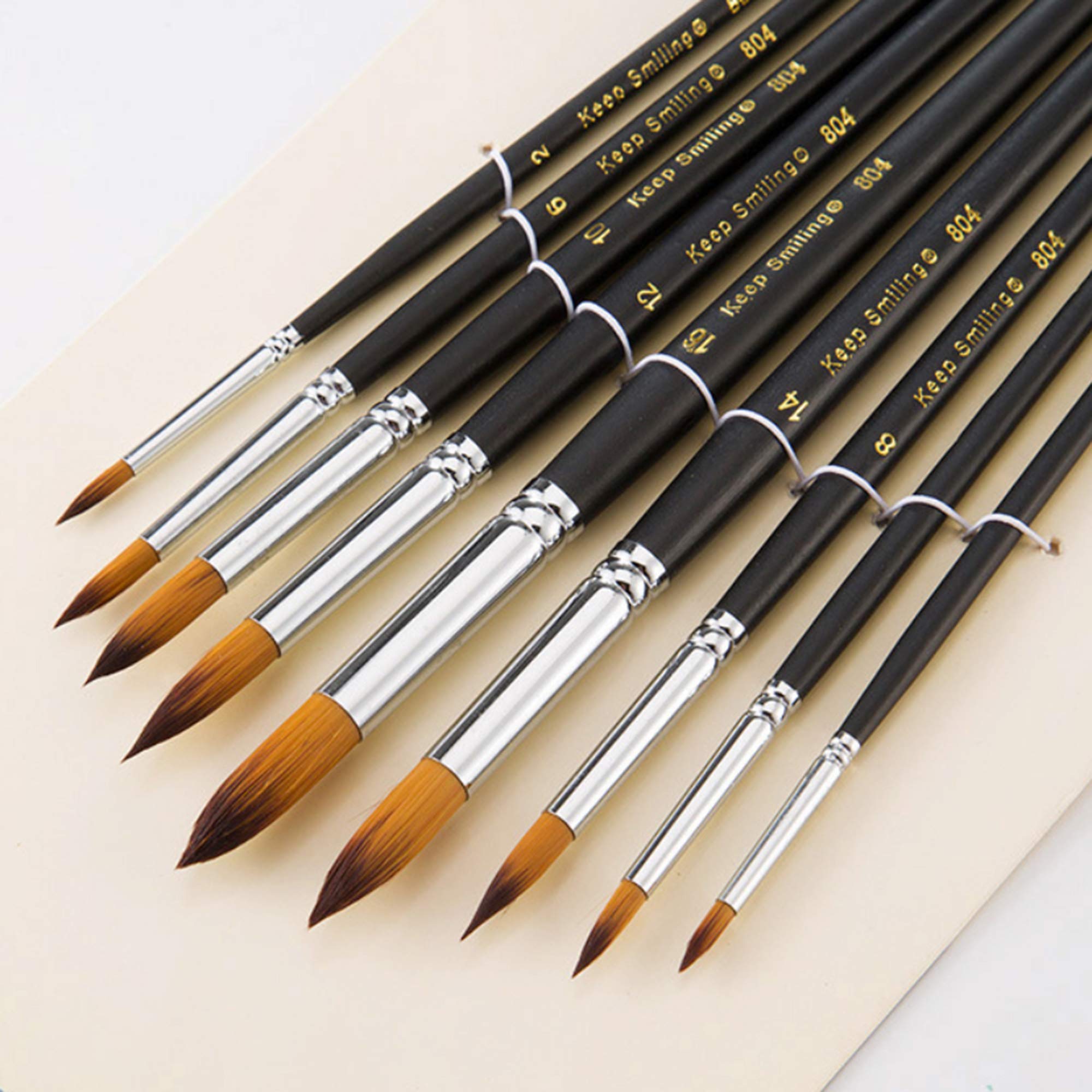 9-teiliges Rigger-Pinsel-Set – Langhaar-Pinsel Für Öl, Acryl & Aquarell, In 9 Größen (000 Bis 6)