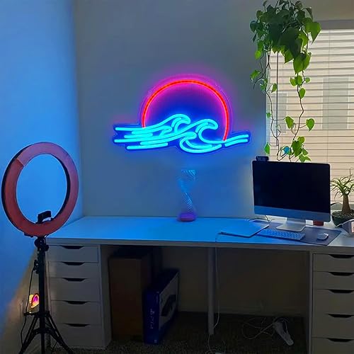 Letrero de neón regulable para decoración de pared, luz nocturna de neón para sala de juegos, adolescentes y adolescentes, regalos de fiesta (ola de disponible en Yaxa Colombia