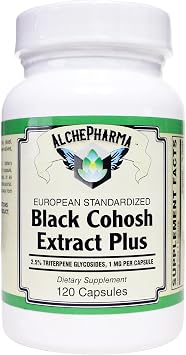 Black Cohosh Extract Plus, European Standardized 2.5% Triterpene glycosides 120 Capsules