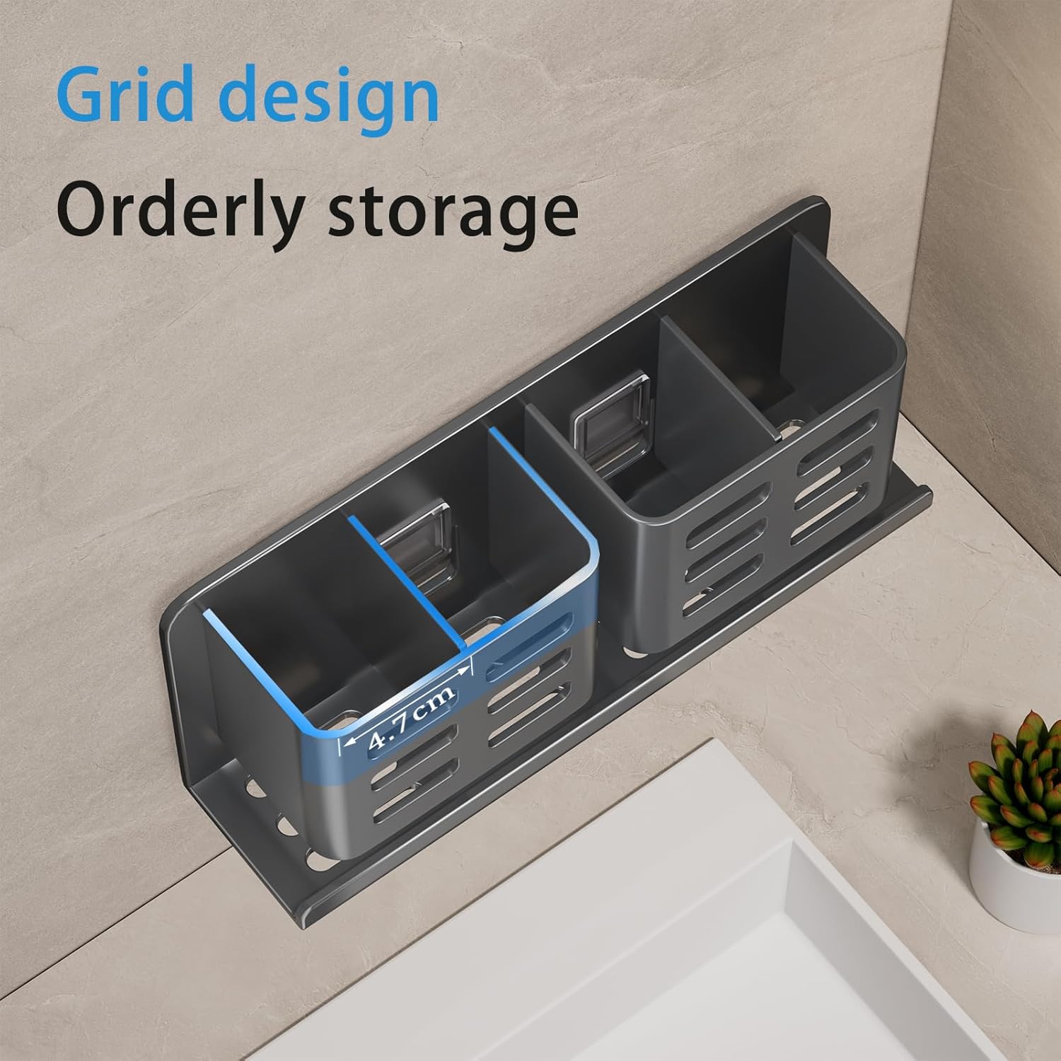 Aluminum Toothbrush Holder Self-Adhesive Hanging Braet Shower Toothbrush