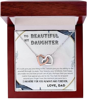 To My Beautiful Daughter Necklace From Dad, Daughter Gifts From Dad, Pendant To My Daughter Necklace, Father Daughter Necklace Gifts, Gift For Daughter, Birthday Gifts For Daughter Adult