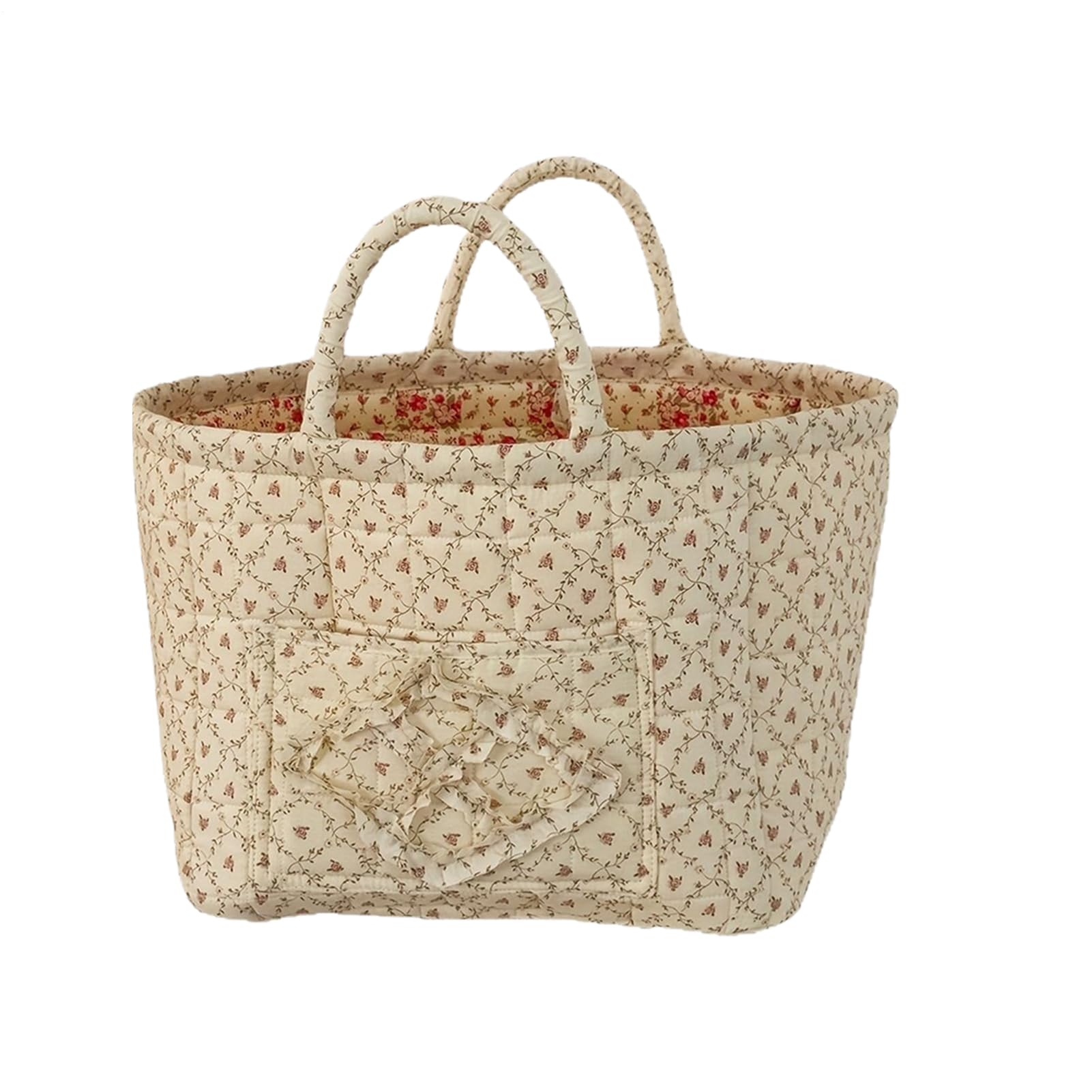 Fabric Baskets for Storage | Boho Quilted Tote Storage Organizer - Decorative Laundry Nursery Hamper,for Home Bedroom Office Shopping Travel Car Picnic Field Diaper Clothes Makeup Book
