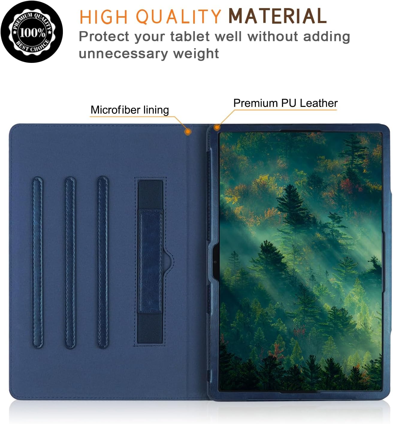 360 Rotating Case for Samsung Galaxy Tab S9 11 inch 2023/Tab S8 5G 11/S7 11" Tablet,Multi-Angle Viewing Protective Cover with Pocket,Handstrap and Pen Holder,Auto Wake/Sleep,Navy